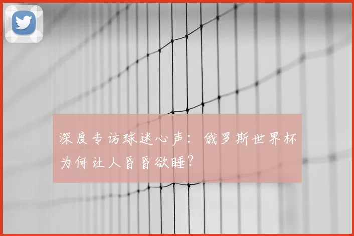 深度专访球迷心声：俄罗斯世界杯为何让人昏昏欲睡？